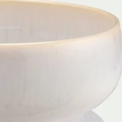 Coupelle en grès moucheté D14,7cm - blanc