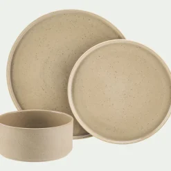 Coupelle mouchetée en grès D14cm - beige