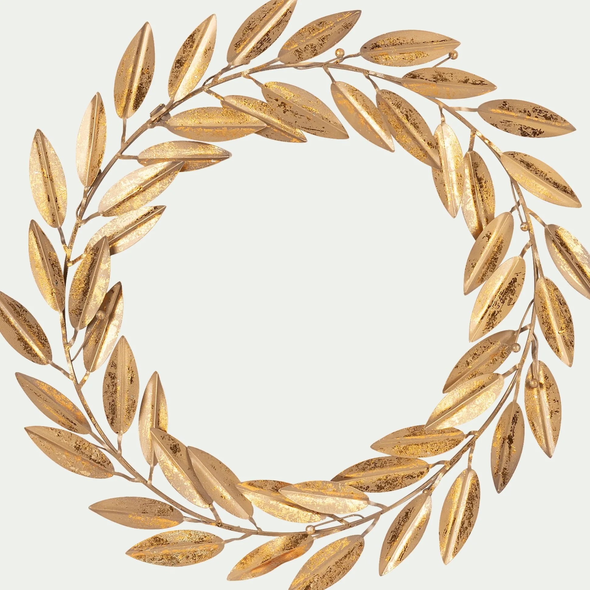 Couronne de Noël végétale en métal D34cm - doré