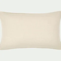 Coussin à passepoil bicolore en coton 30x50cm - beige