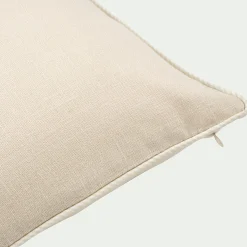 Coussin à passepoil bicolore en coton 30x50cm - beige