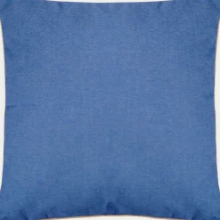 Coussin à passepoil en tissu 70x70cm - bleu marine