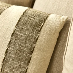 Coussin à rayures en coton 30x50cm - vert