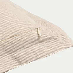 Coussin bicolore en velours côtelé 45x45cm - brun rustrel