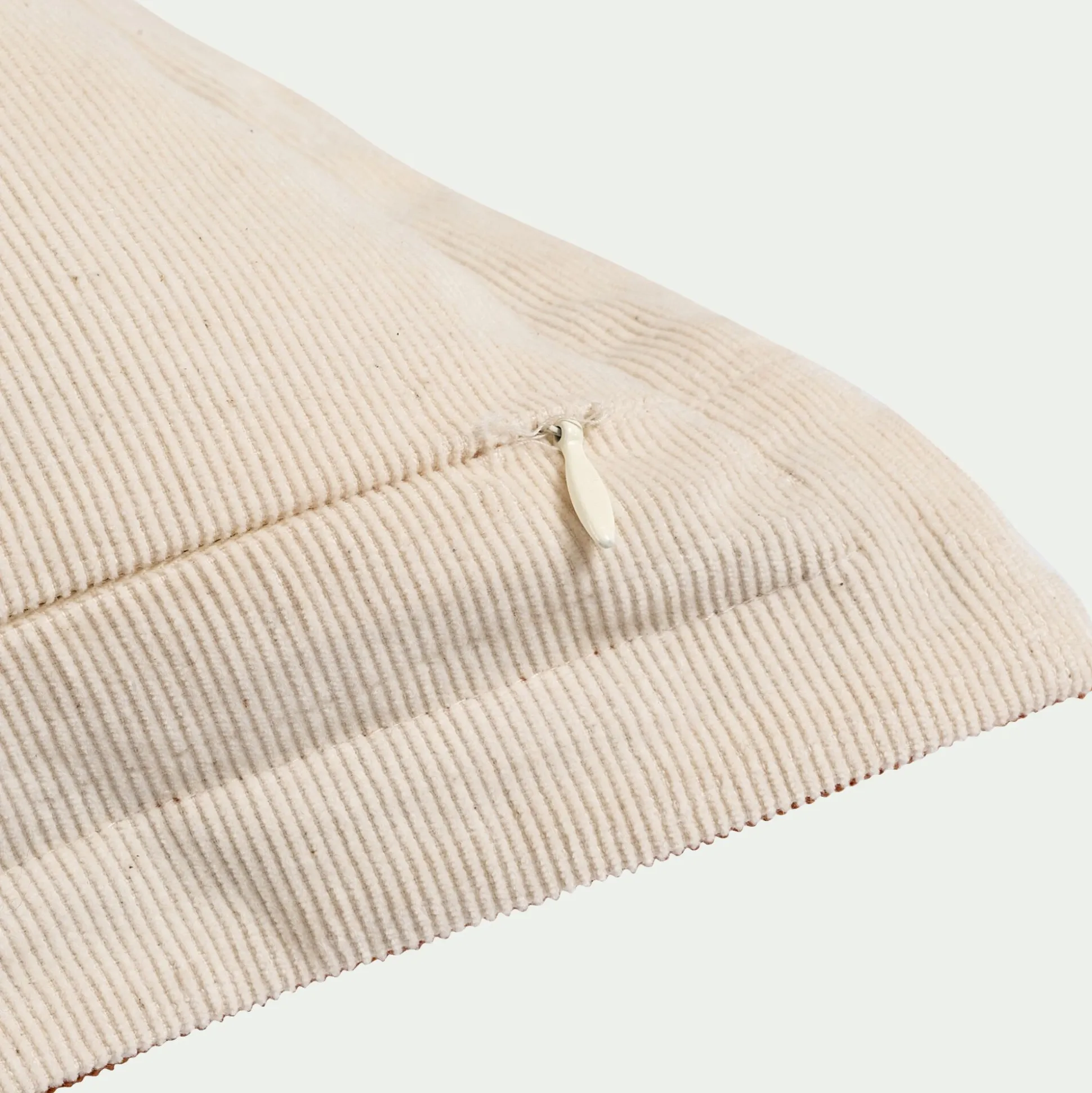 Coussin bicolore en velours côtelé 45x45cm - brun rustrel