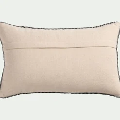 Coussin brodé en coton 30x50cm - naturel