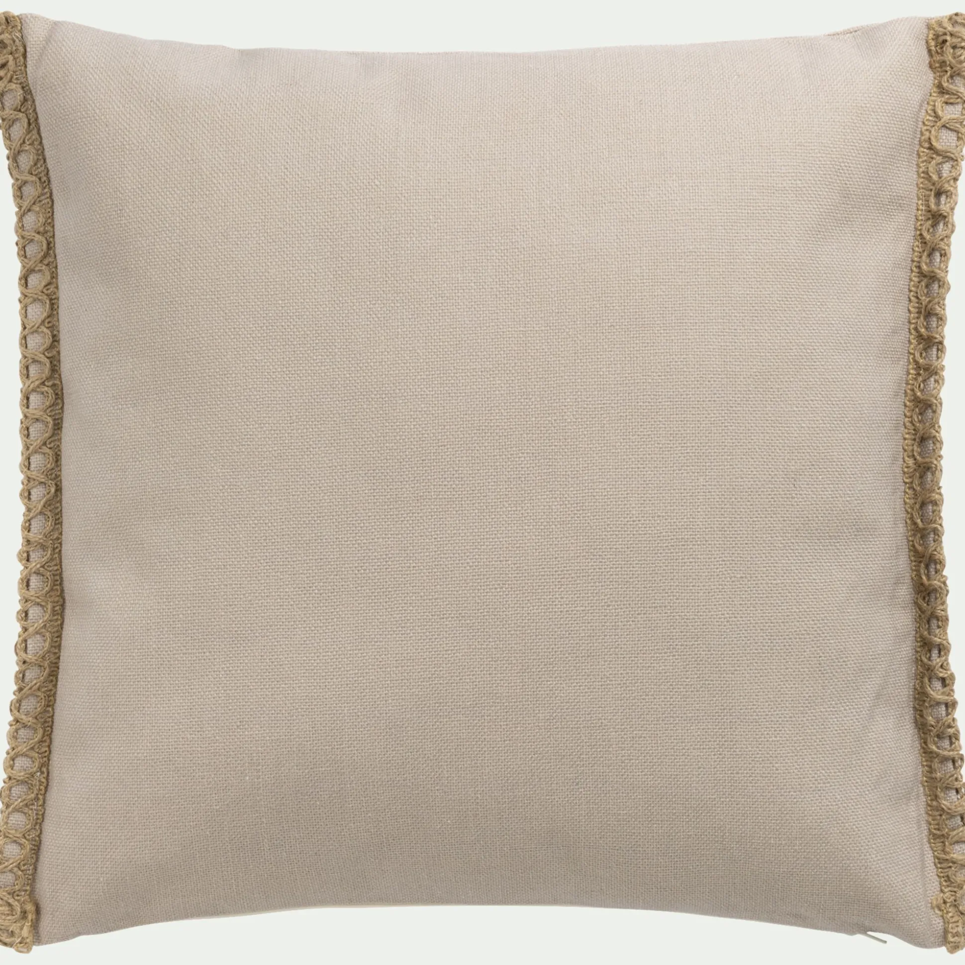 Coussin de jardin brodé en tissu 45x45cm - beige alpilles