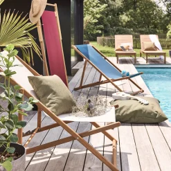 Coussin de jardin en tissu - beige sable 45x45cm