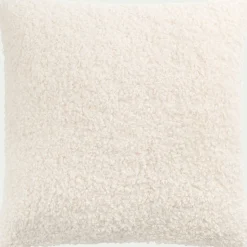 Coussin effet moutonné synthétique 45x45cm - blanc