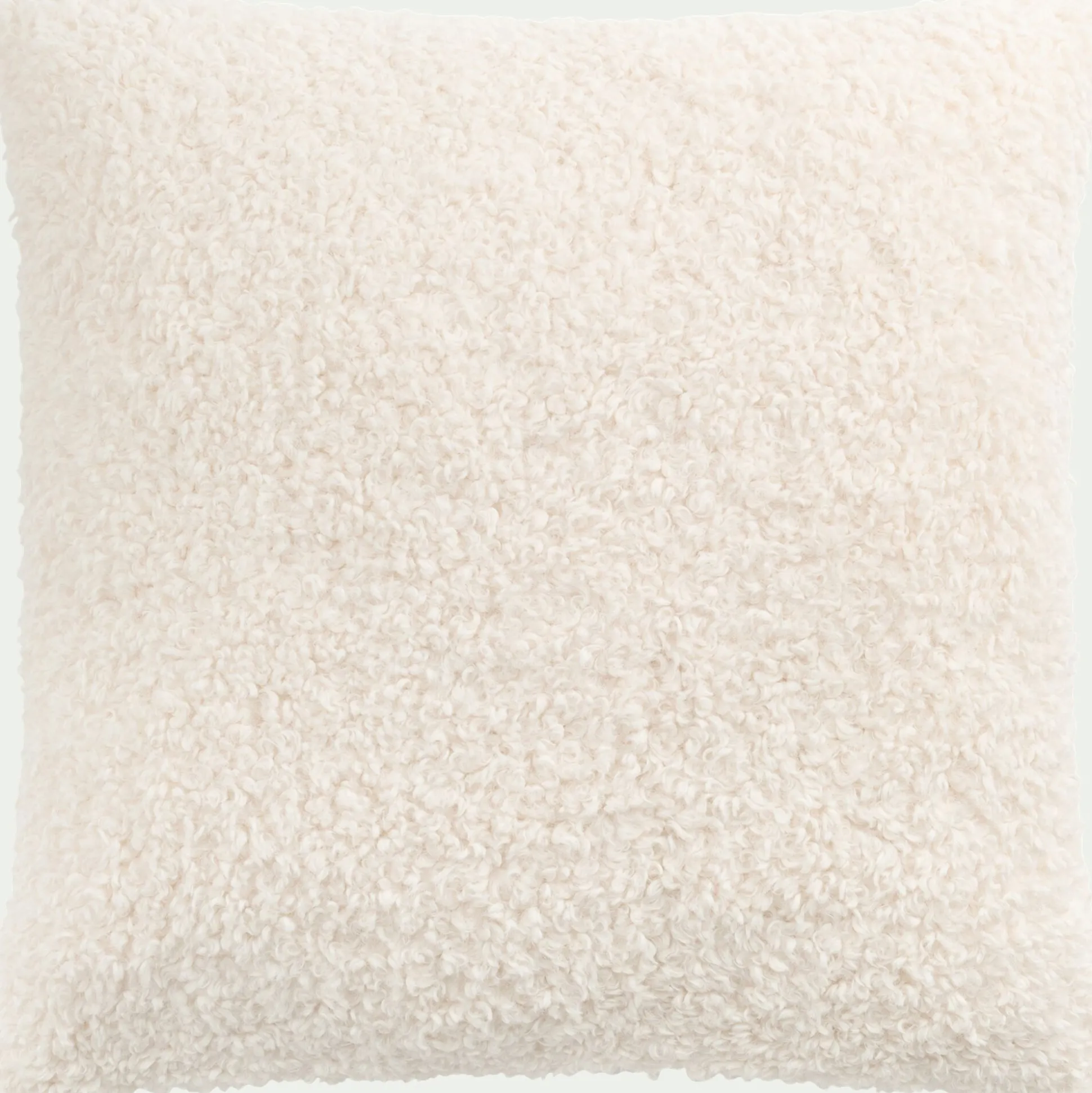 Coussin effet moutonné synthétique 45x45cm - blanc