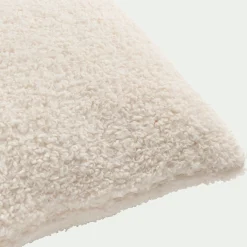 Coussin effet moutonné synthétique 45x45cm - blanc