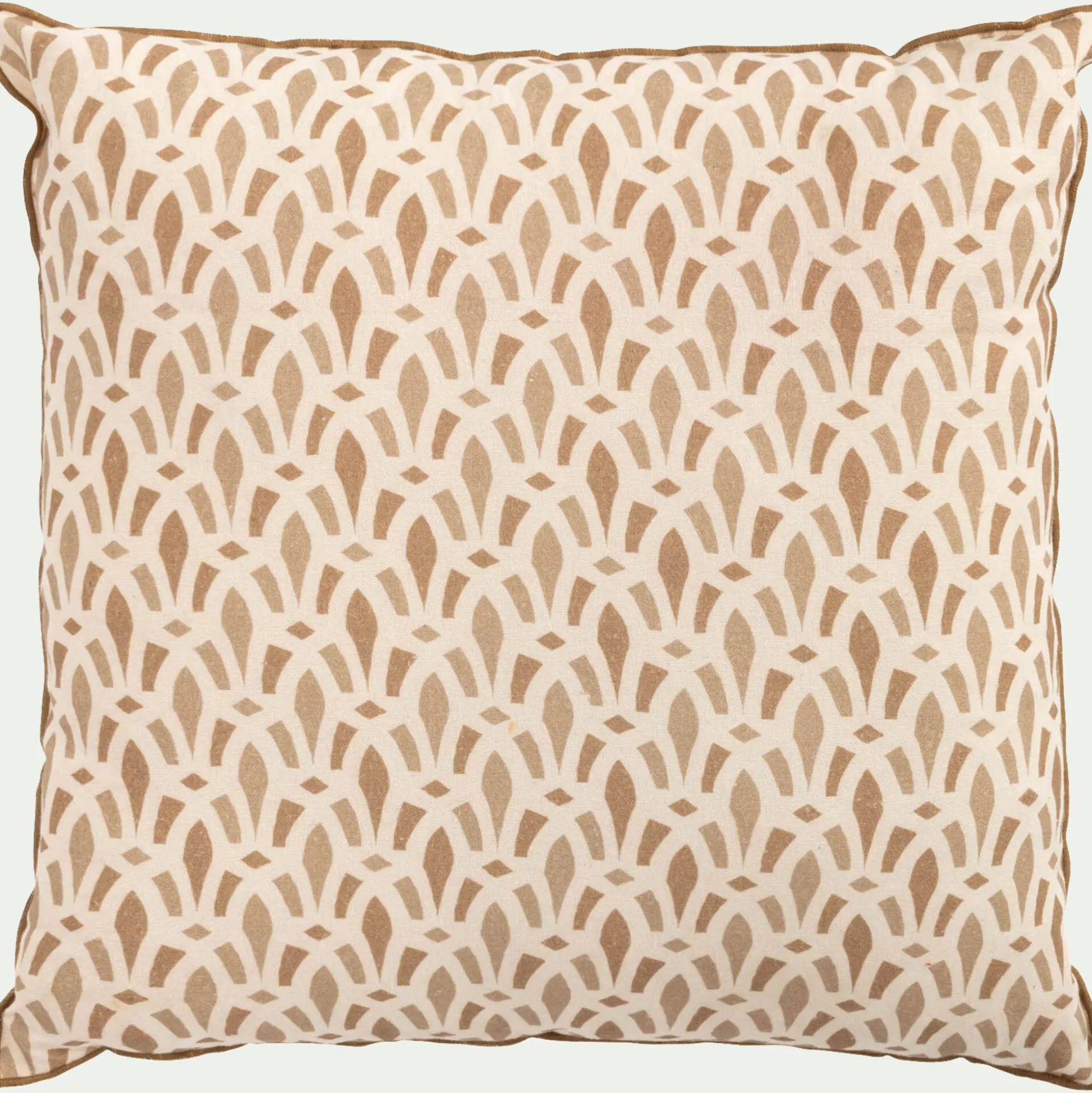 Coussin en coton à motif 45x45cm - beige