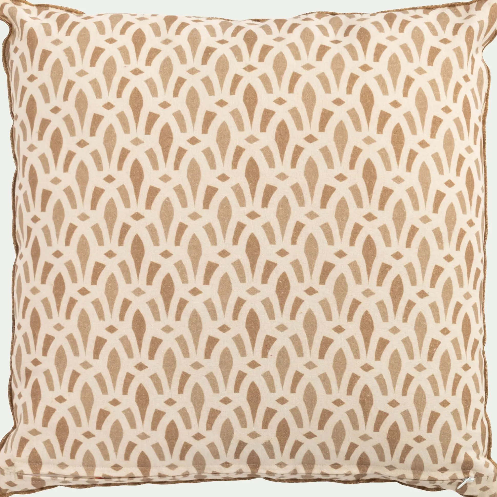 Coussin en coton à motif 45x45cm - beige