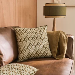 Coussin en coton à motif 45x45cm - vert