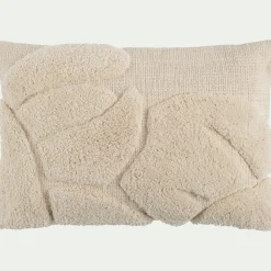 Coussin en coton effet laineux 40x60cm - beige