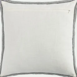 Coussin en coton finition galon 45x45cm - blanc