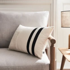 Coussin en coton tufté 30x50cm - blanc