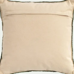 coussin en jute avec finition liseré 45x45cm - naturel