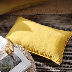 Coussin en lin lavé 40x60cm - jaune archillea
