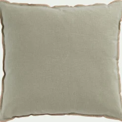 Coussin en lin 45x45cm - vert olivier