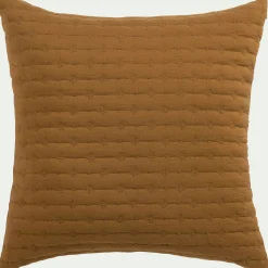 Coussin en tissu surpiqué 45x45cm - jaune alep