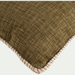 Coussin finition passepoil en coton 45x45cm - vert