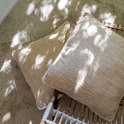 Coussin finition passepoil en coton 45x45cm - naturel