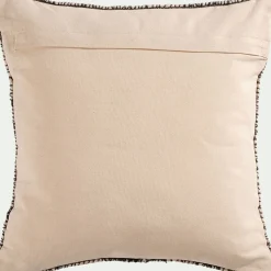 Coussin finition passepoil en coton 45x45cm - gris