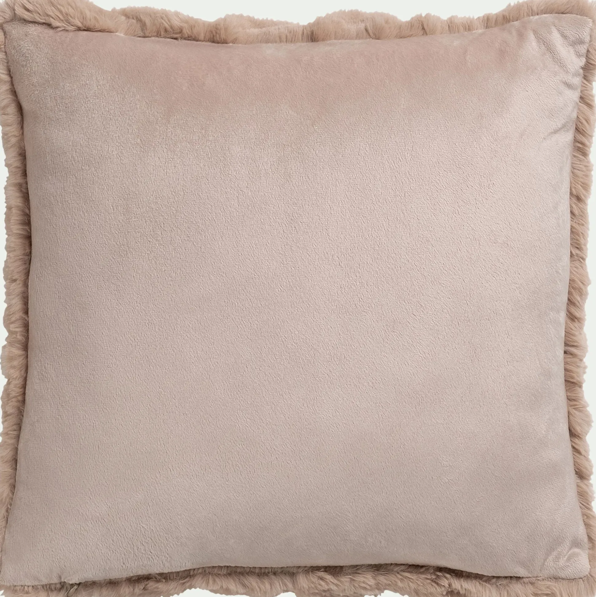 Coussin imitation fourrure 45x45cm - beige alpilles