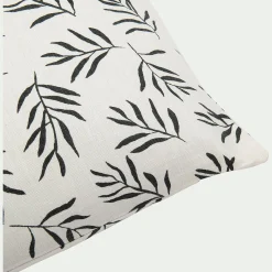 Coussin motif Aloyse en coton 45x45cm - noir et blanc