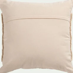 Coussin motifs laineux en coton 45x45cm - naturel