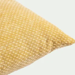 Coussin surpiqué en coton 45x45cm - jaune blé