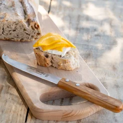 Couteau à fromages en inox et bois d'olivier 20,70cm - naturel