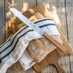 Couteau à pain en inox et bois d'olivier 19cm - naturel