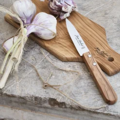 Couteau office en inox et bois d'olivier 18cm - naturel