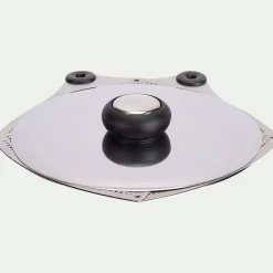 Couvercle ajustable en inox - gris métallisé