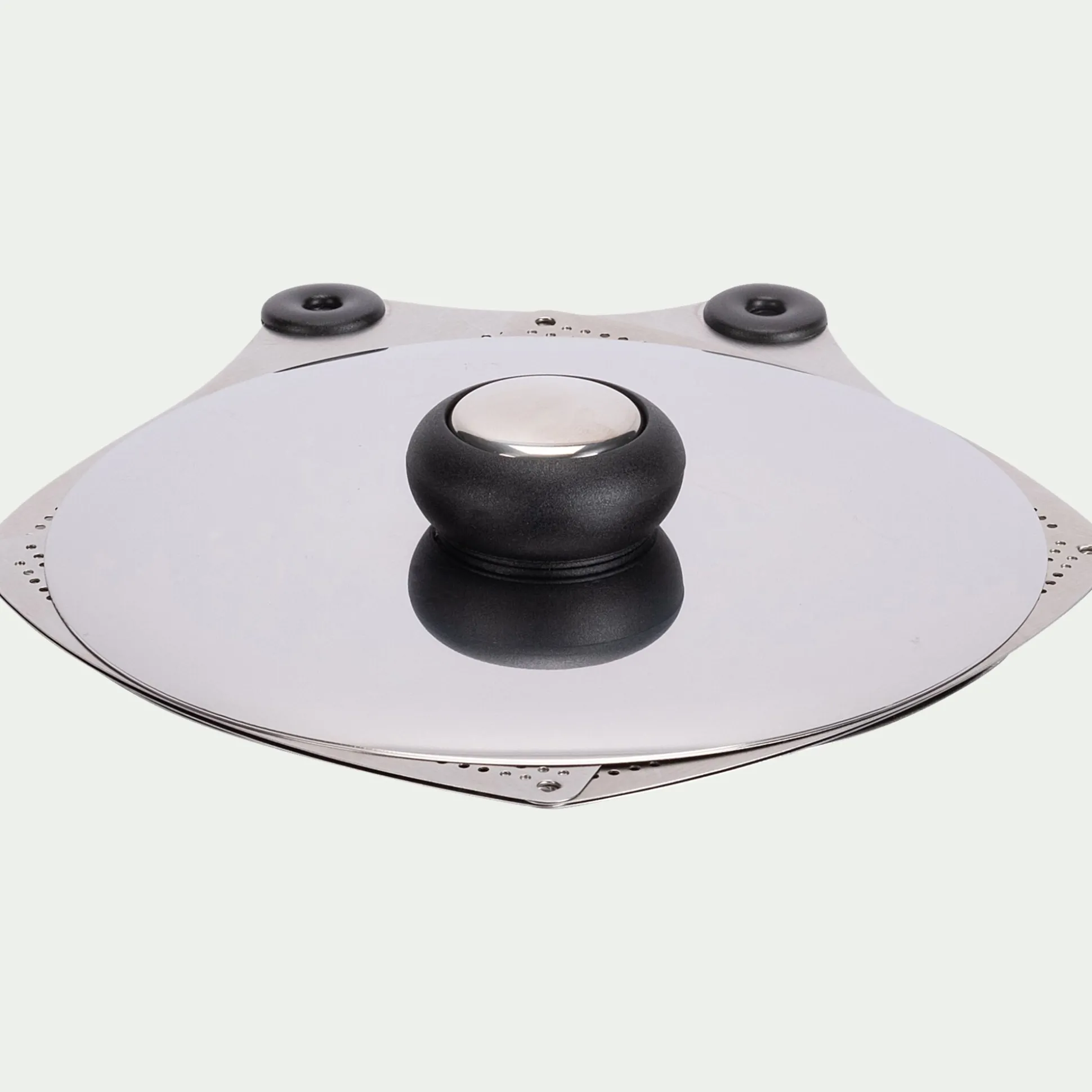 Couvercle ajustable en inox - gris métallisé