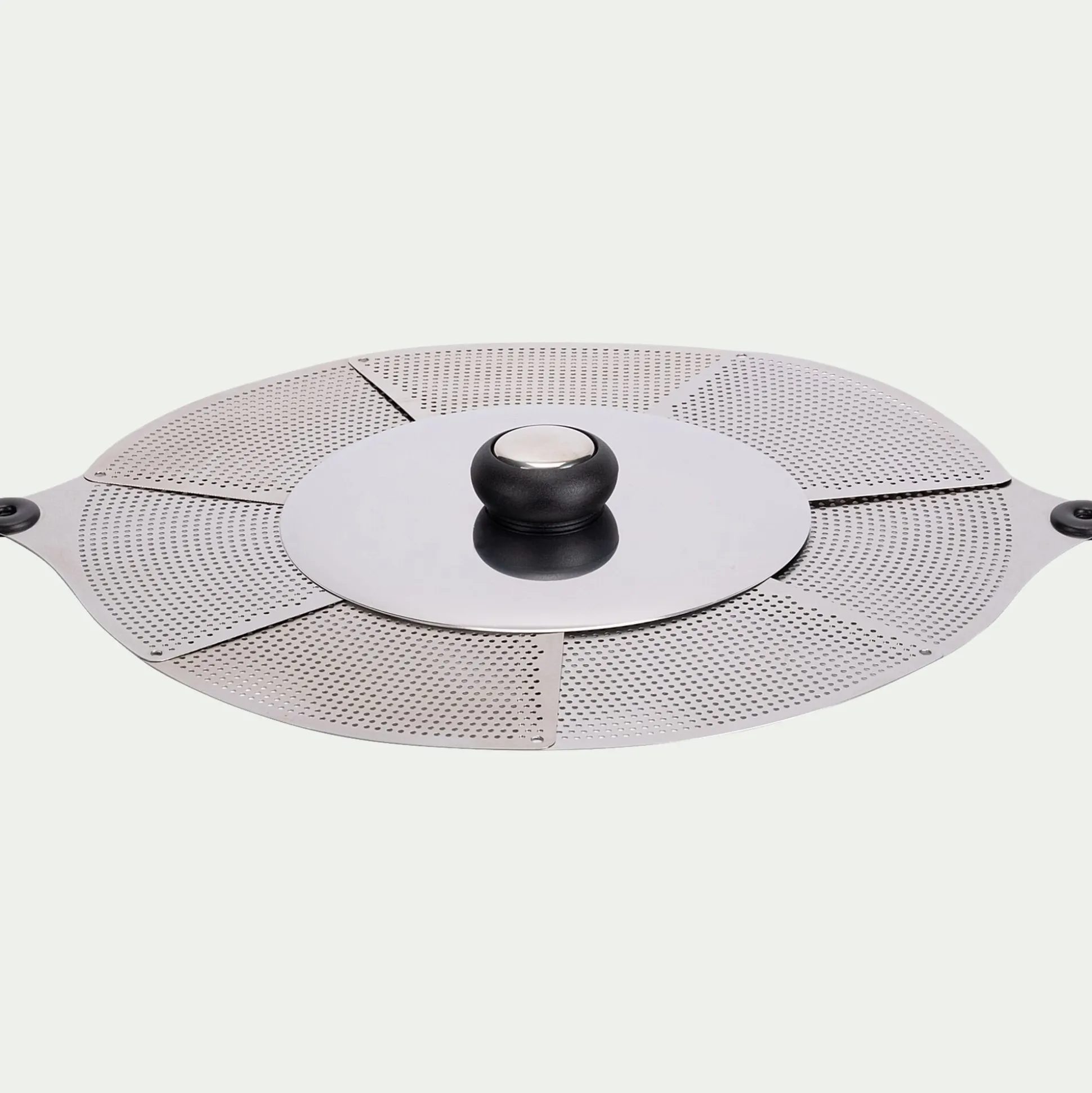 Couvercle ajustable en inox - gris métallisé