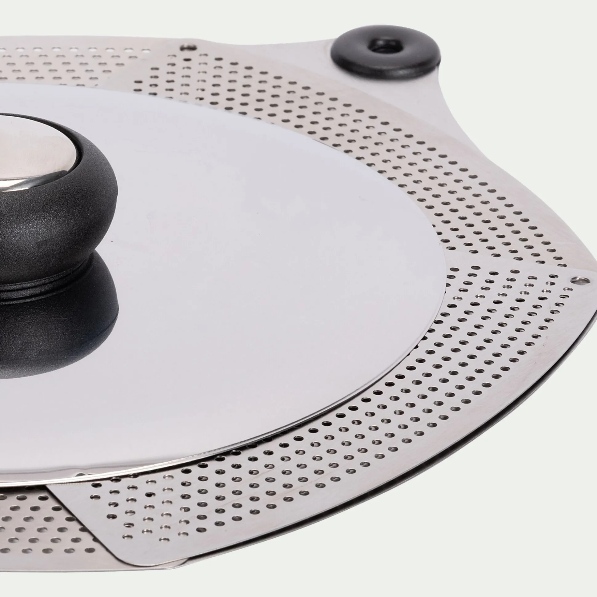 Couvercle ajustable en inox - gris métallisé