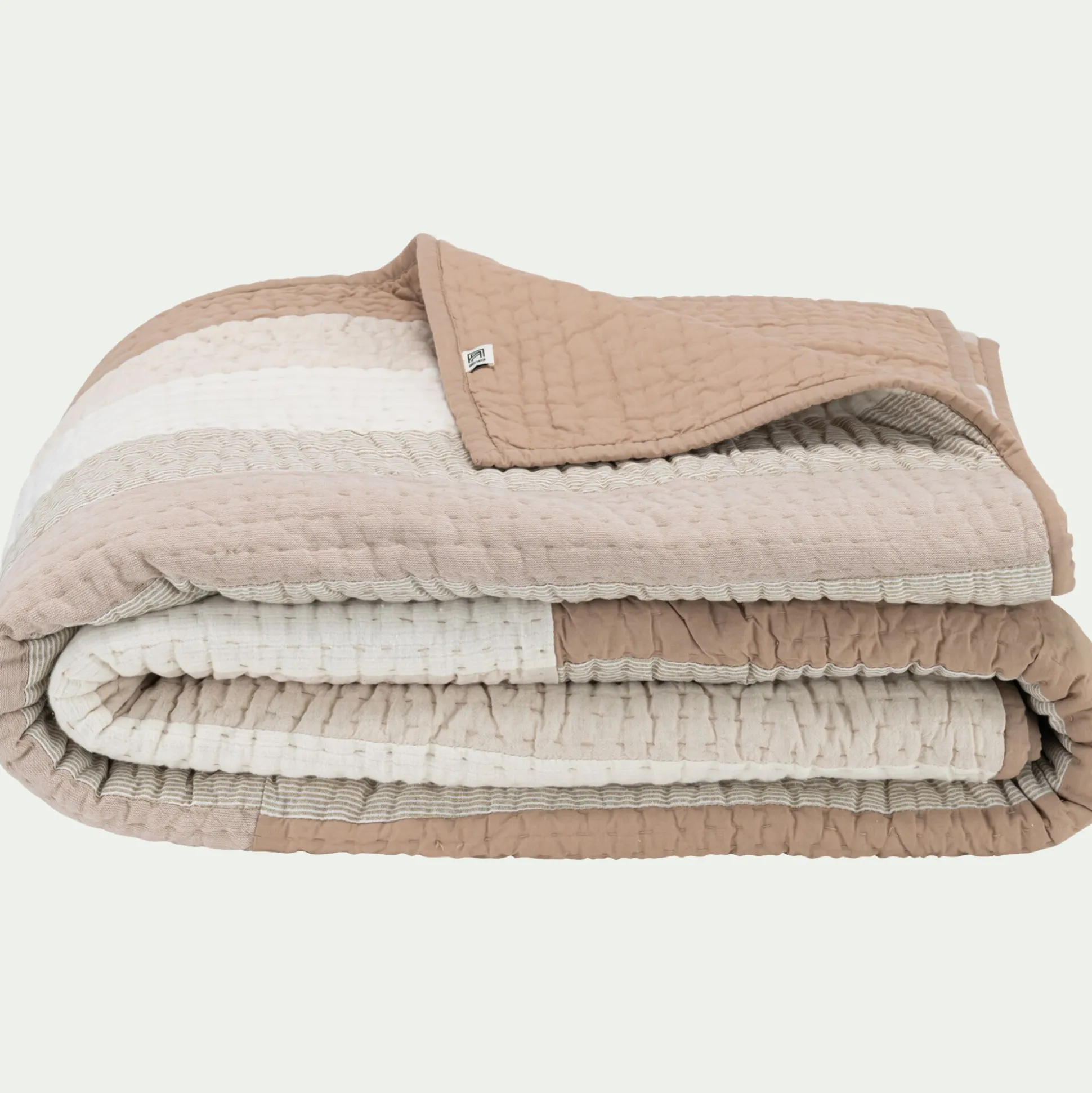 Couvre-lit patchwork en coton 230x250cm - beige