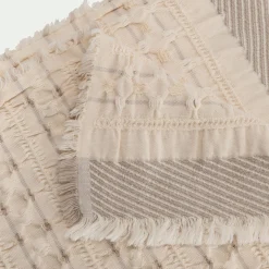 Couvre-lit en coton 130x170cm points fantaisies - blanc écru