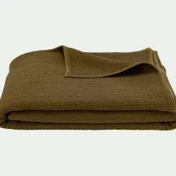 Couvre-lit en triple gaze de coton 230x250cm - vert