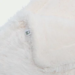 Couvre-lit imitation fourrure en polyester - blanc 180x220cm