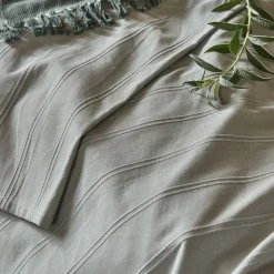 Couvre-lit tissé en coton 230x250cm - vert olivier