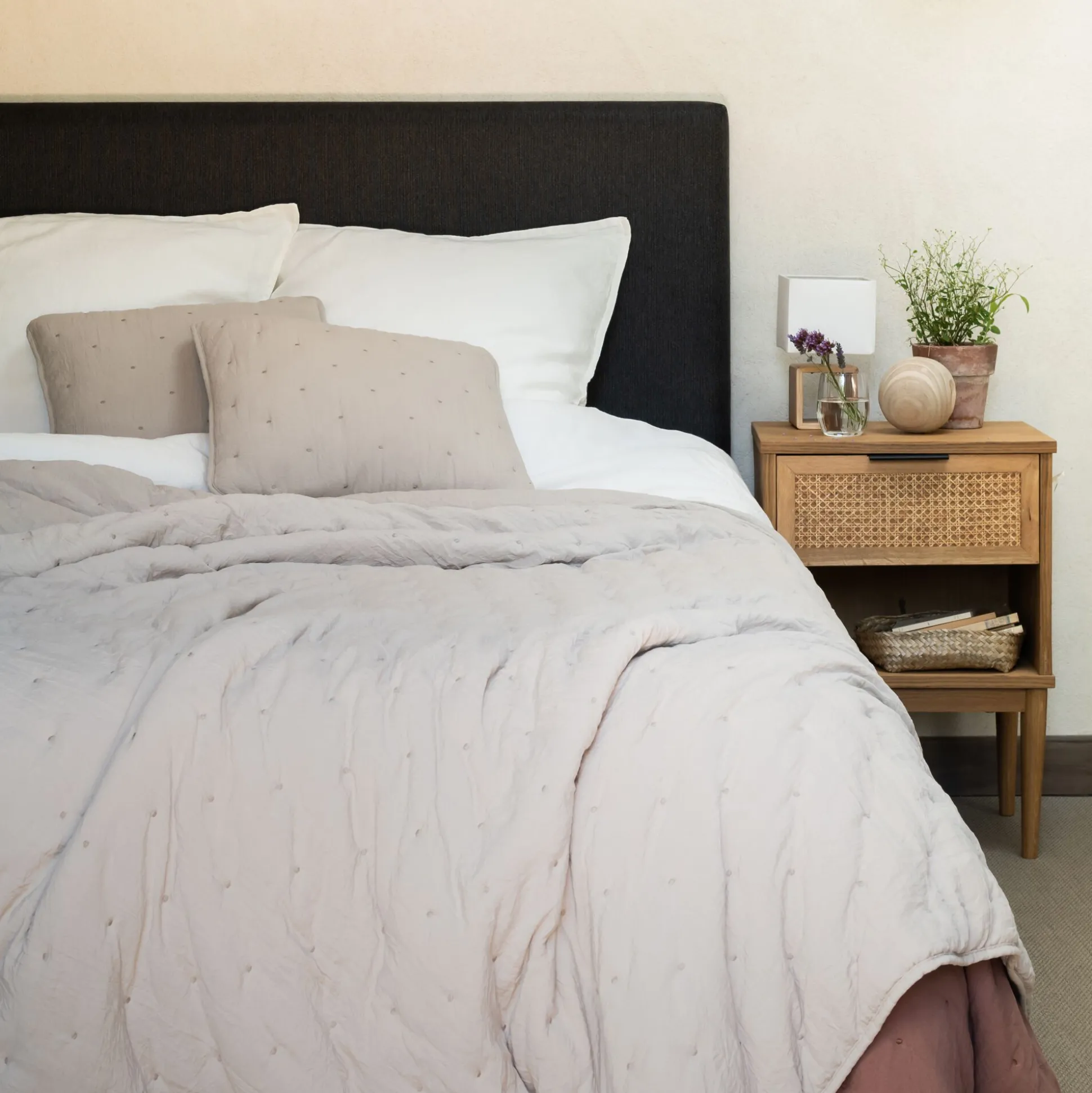 Couvre-lit 180x230cm effet capitonné - beige alpilles