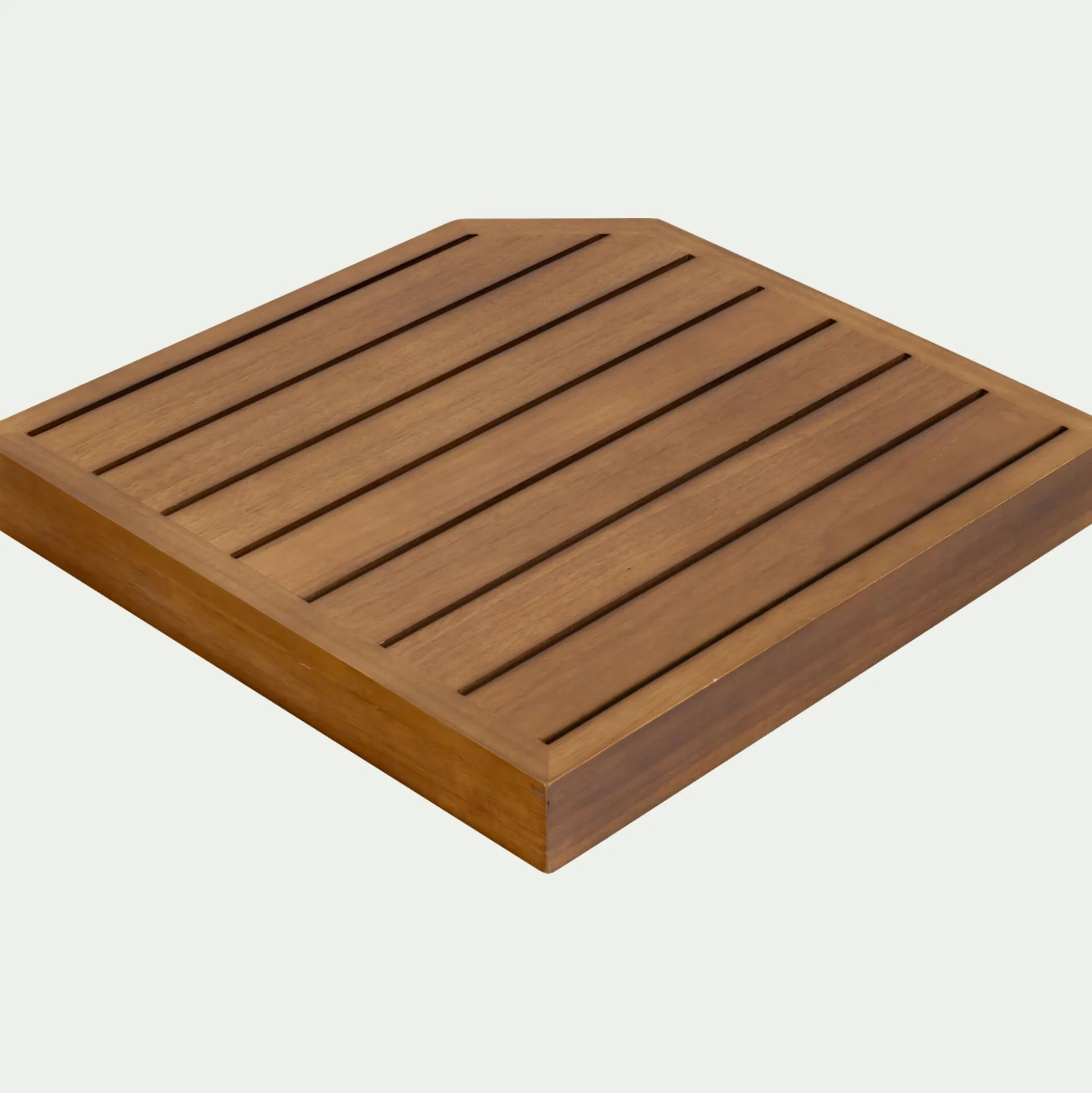 Dalle de lestage pour pied de parasol en béton et bois 22kg - naturel