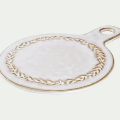 Dessous de plat motif végétal en grès D20cm - beige alpilles