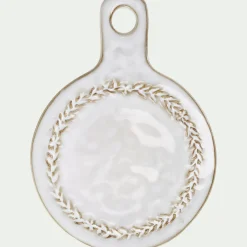 Dessous de plat motif végétal en grès D20cm - beige alpilles