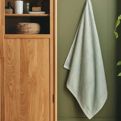 Drap de bain en bouclettes de coton bio 90x150cm - vert olivier