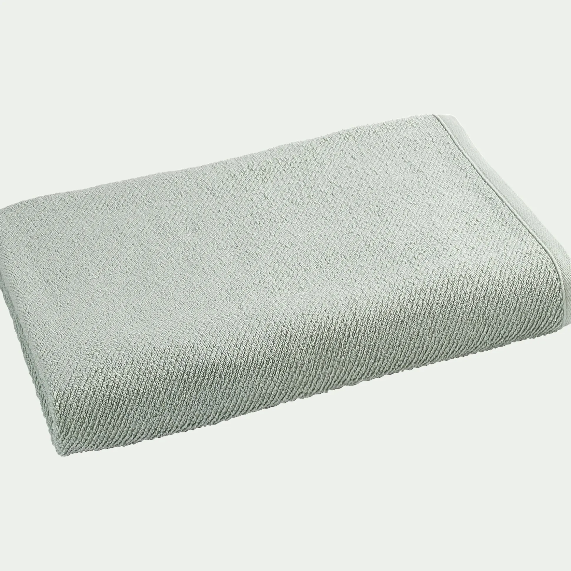 Drap de bain en bouclettes de coton bio 90x150cm - vert olivier